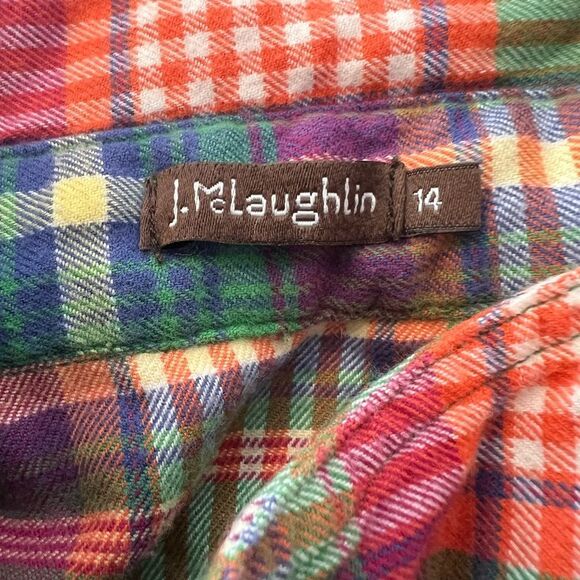 J. McLaughlin Multicolor Plaid Casual Shirt - Picture 2 of 3